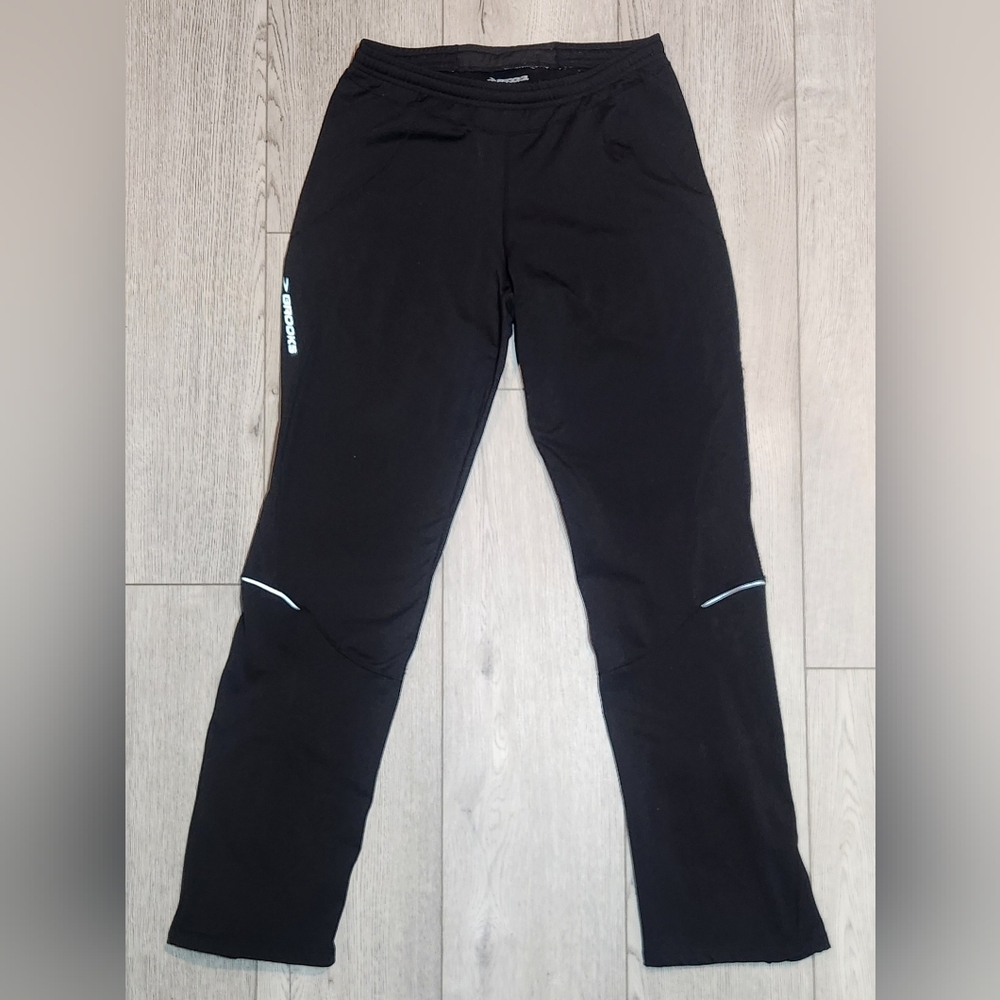 Brooks Women's Equilibrium Technology Running Pants Zipped Sz Medium Black